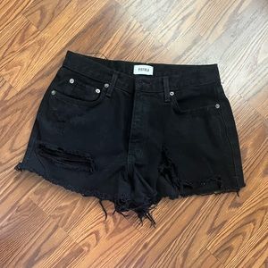 Pistola size 29 distressed black denim shorts